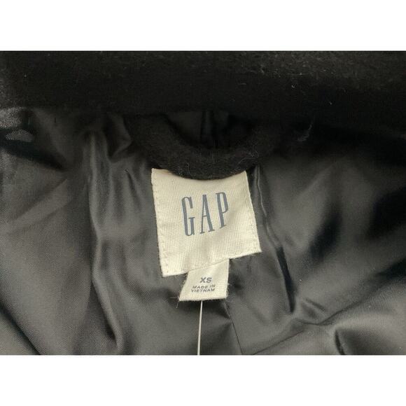 Gap Wool Blend Black Trench Coat Womens XS Button Front Lined Jacket NWT - Picture 9 of 14